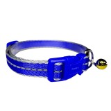 Zgarda reflectorizanta cu clopotel pentru caini si pisici, ajustabila 26-38cm/15mm, Albastru, Ropet