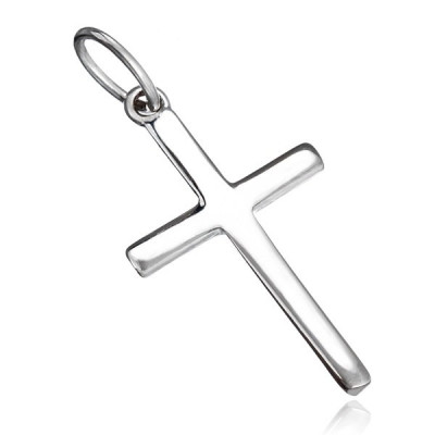 Pandantiv argint - cruce latină netedă foto