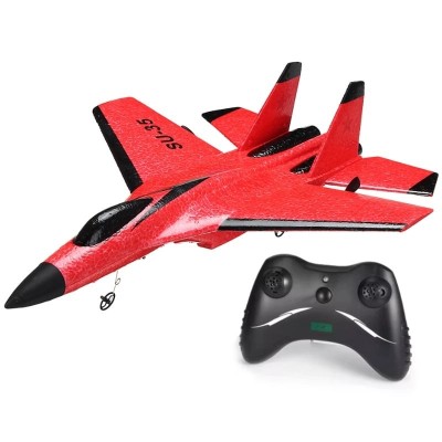 Avion de lupta cu telecomanda iUni FX820, SU-35, Giroscop, Rezistent la impact, Rosu foto