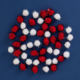 Globuri Decorative Crăciun, Model Albe și Roșii, Tinsel, 2cm, Set 50 Bucăți, Oem