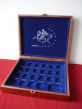 CUTIE PENTRU MONEDE EURO, LEMN CAPITONAT