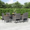 VidaXL Set de servit masa pentru grădină, 7 piese, gri și negru