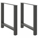 VidaXL Picioare masă de sufragerie antracit, 2 buc., 80x(72-73) cm, oțel