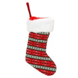 Decoratiune de Craciun, Alska, Soseta tricotata, Rosu-Alb, 8 cm