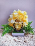 Copăcel artificial floral galben 25 cm