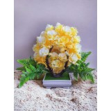 Copăcel artificial floral galben 25 cm