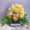 Copăcel artificial floral galben 25 cm