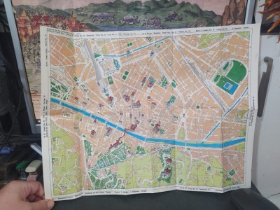 Florența Firenze, hartă cu indicator stradal și principalele adrese, circa 1970, 013 foto
