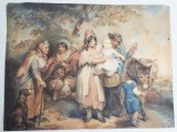 Robert Mitchell Meadows &quot;Gipsey&#039;s Stealing a Child&quot; gravura 1798, Scene gen, Cerneala, Realism