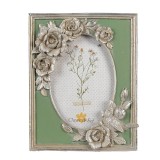Cumpara ieftin Rama foto masa polirasina argintie verde 16x2x21 cm, 10x15 cm