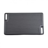 Placa gratar fonta Perfect Home, 45.5x26 cm, 2 fete, dreptunghiulara, Handy KitchenServ, compatibila aragaz/cuptor
