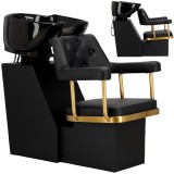 Lavoar coafor și frizerie Ezra, cu bazin ceramic mobil, armătură, baterie și duș, ideal pentru salon