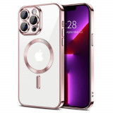 Cumpara ieftin Husa pentru iPhone 13 Pro, Techsuit Luxury Crystal MagSafe, Pink