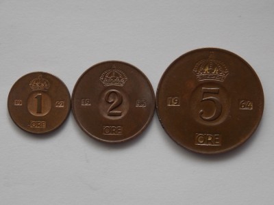 LOT 3 MONEDE DIFERITE SUEDIA-XF foto