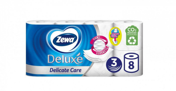 Hartie Igienica 3 Straturi, 8role/set, Zewa Deluxe Delicate Care