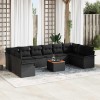 VidaXL Set de canapele pentru grădină 11 pcs Negru 55 x 55 x 37 cm 3356049