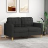 Gossi canapea cu 2 locuri, negru, 140 cm, material textil