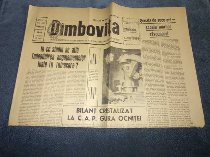 ZIARUL DAMBOVITA 10 SEPTEMBRIE 1969