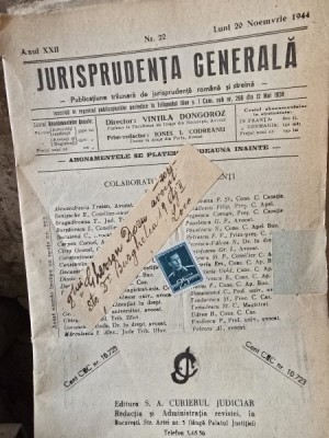 Jurisprudenta generala nr.22/1944 foto