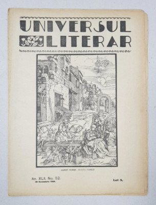 REVISTA &amp;#039;UNIVERSUL LITERAR&amp;#039;, ANUL XLII, NR. 52, 26 DECEMBRIE 1926 foto