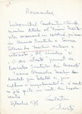 A3506N Constantin Chiriță, autorul romanelor Cireșarii, act scris și semnat olograf, 1976