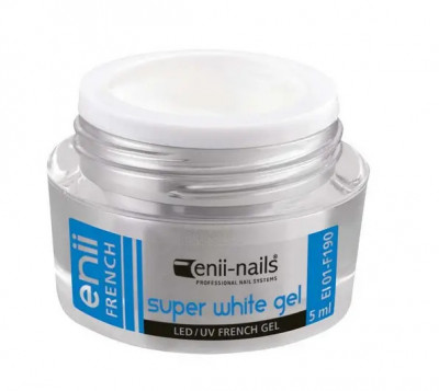 ENII Gel UV alb intens - manichiură French, 5ml foto