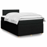Gossi pat box spring cu saltea, negru, 120x190 cm, catifea