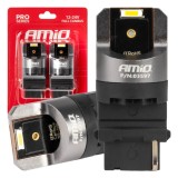 Becuri auto LED AMiO Full Canbus PRO P27W T25, 2x1860 SMD, lumina alba 6000K, 12V/24V, pentru pozitii, semnalizari laterale si interior