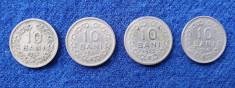 Moneda Set 4 bucati 10 Bani Republica Populara - 1952, 1954, 1955 si 1956 foto