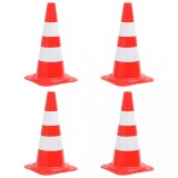 VidaXL Conuri rutiere reflectorizante, 4 buc., roșu și alb, 50 cm