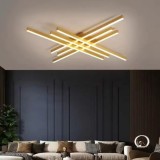 Lustra Led Plafon Cu Telecomanda, Design Modern Auriu, 224W, Lumina Reglabila 3000&ndash;6500K