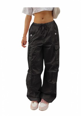 Pantaloni cargo pentru femei Yuson, oversized, negru, M - OUTLET foto