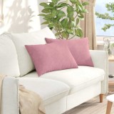 vidaXL Perne pentru canapea 2 pcs Roz 60 x 40 cm Țesătură din corduroy 42013674