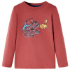 Tricou pentru copii cu m&acirc;neci lungi, roșu ars, 116, vidaXL