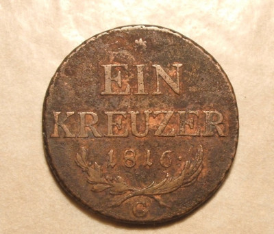 AUSTRIA 1 KREUZER 1816 G VF foto