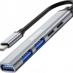 Hub USB-C - 2x USB-C PD, 2x USB 2.0, 1x USB-A 3.0 Sandberg 336-50 SAVER, aluminiu