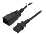 Cablu Alimentare IEC C13 Mamă la C20 Tată 1.2m Negru 10A 250V