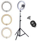 Cumpara ieftin Lampa circulara Ring Light, diametru 56cm/22inch , 3 moduri de lumina , 10 trepte reglaj , suport telefon , telecomanda selfie , trepied 210cm inclus