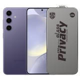Folie de Protectie pentru Samsung Galaxy S24, TEO, Sticla Securizata ESD Antistatica, Super-X Privacy OG, Margini Negre, 0.30 mm, Transparent Inchis
