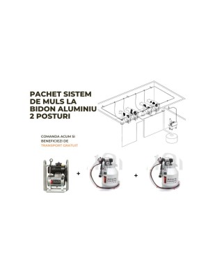 Pachet sistem fix de muls la bidon 2 posturi( bidoane aluminiu 30 L) foto