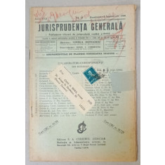 JURISPRUDENTA GENERALA , PUBLICATIUNE TRILUNARA DE JURISPRUDENTA ROMANA SI STRAINA , NR. 15, 1944