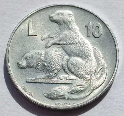 210. Moneda San Marino 10 lire 1975 foto