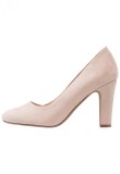 CH2518-5222 Pantofi escarpen cu toc gros, din imitatie piele intoarsa
