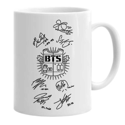 Cana alba personalizata bts kpop, INOVATIX&amp;reg;. 330 ml foto