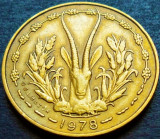 Cumpara ieftin Moneda exotica 5 FRANCI - AFRICA de VEST, anul 1978 *cod 2144 = excelenta