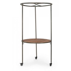 Expozor din fier negru cu polita din lemn maro &Oslash; 103 cm x 199 h