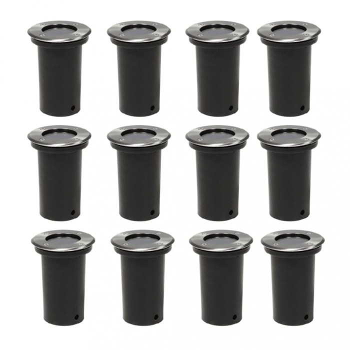 Gossi corpuri de iluminat pentru sol, exterior, rotunde, 12 buc.