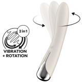 Vibrator Punctul G Spinning Vibe 1, 12 Moduri Vibratii, 5 Moduri Rotatii, Silicon, USB, Bej, 17.5 cm