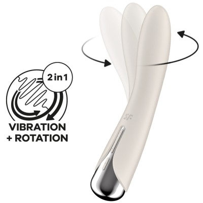 Vibrator Punctul G Spinning Vibe 1, 12 Moduri Vibratii, 5 Moduri Rotatii, Silicon, USB, Bej, 17.5 cm foto
