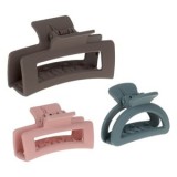Set Clame Par Femei Oem Plastic Multicolor Dreptunghiulare Ovala Mat 3 Bucati
